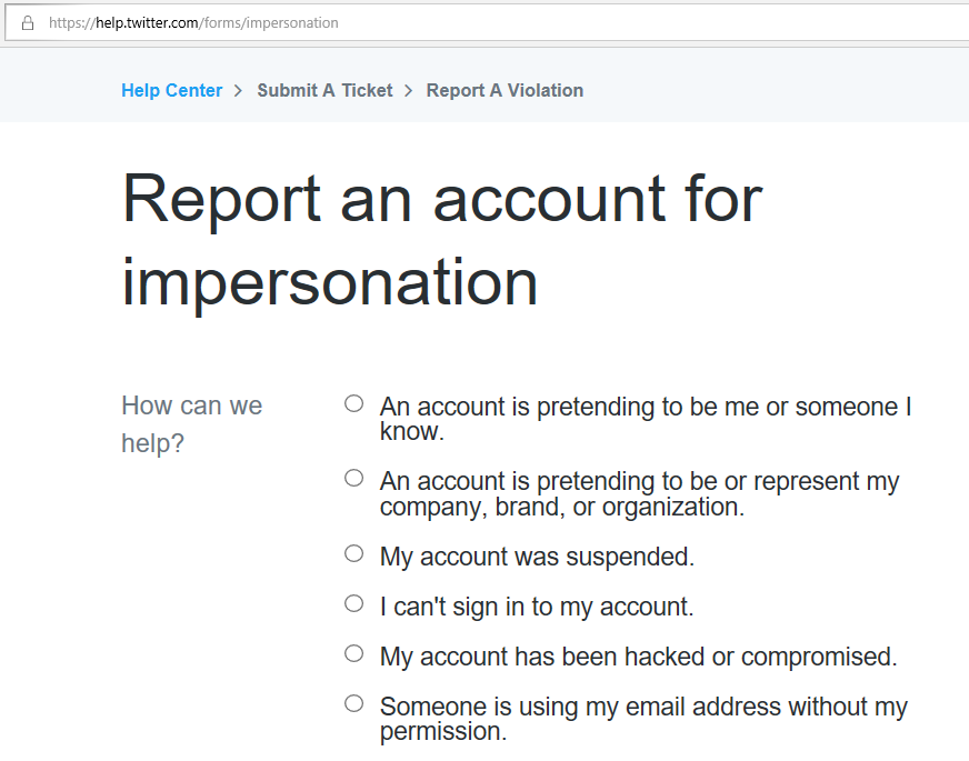 How do you report an impersonation violation (fake account) on X ...